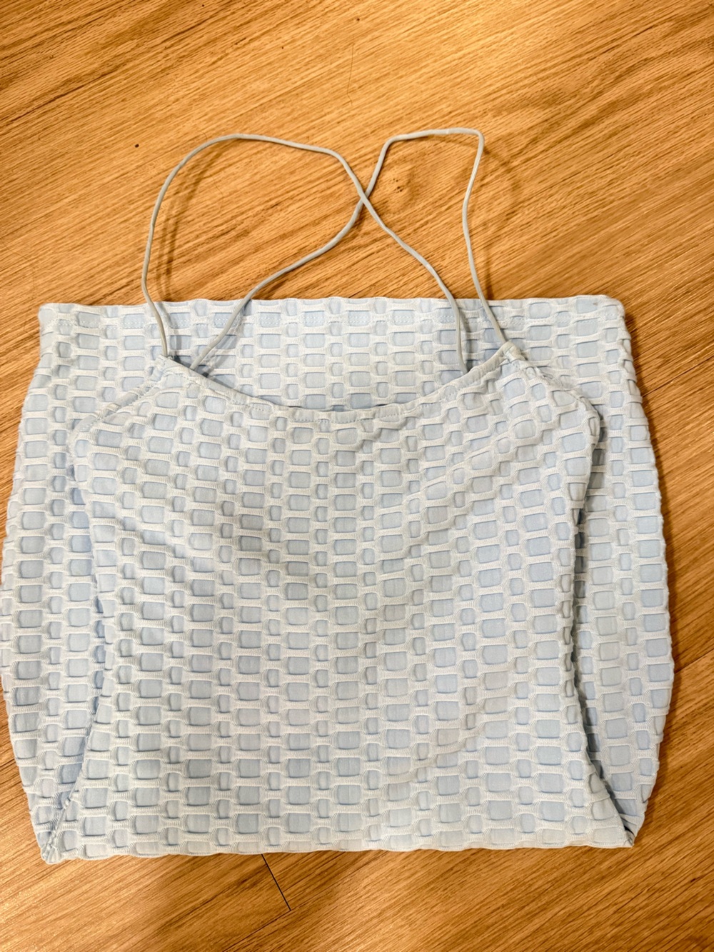 Light Blue Textured Bodycon Mini Dress - Women - Picture 3 of 3